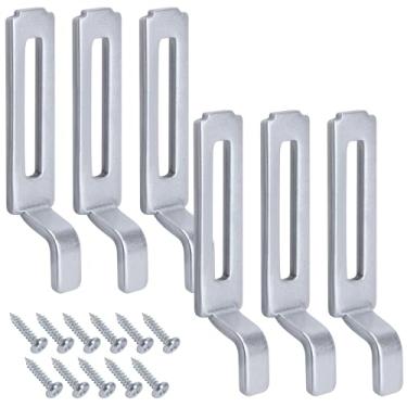 Imagem de Nkiy Quen 6 peças de trava de porta de tela deslizante de aço 148, placa de bloqueio de porta de tela com projeção de gancho de 1/4 polegada, substituição de trava de portas de tela deslizante