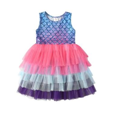 Imagem de Vestido De Sereia Para Meninas, Fantasia Elegante De Princesa Para Fes