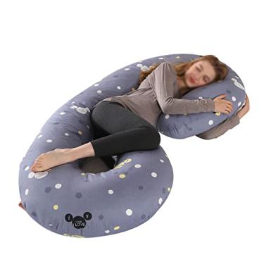 Imagem de Travesseiro de corpo inteiro para gravidez, suporte de maternidade com suporte confortável para as costas do corpo, almofada de gravidez com capa removível A (D)