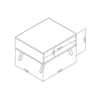 Imagem de Conjunto Mesa De Centro E 2 Mesas Laterais Com Nicho E Gaveta Movelbento Branco