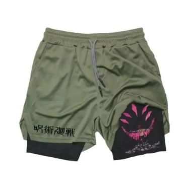 Imagem de Shorts De Treino Masculinos 2 Em 1 De Verão Com Camada Dupla Para Acad