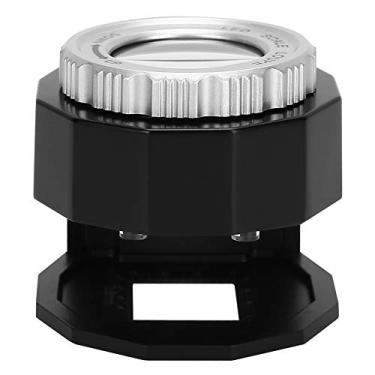 Imagem de Lupa de joias com lente de vidro óptico 30X com luzes LED UV Lupa de escala portátil para joias de identificação antigas medindo metal completo ABS preto 30 mm 1,18 pol.