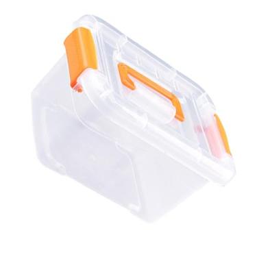 Imagem de Caixa de Armazenamento Plástico Transparente com Tampa Organizador Empilhável Grande Capacidade Multipropósito para Brinquedos Roupas e Itens Essencia