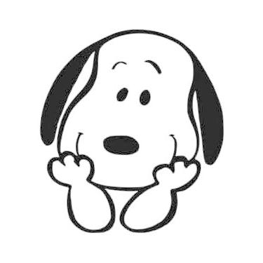 Imagem de Adesivo de carro com personagem Snoophy Pea-Nuts, adesivo de janela de vinil preto - fundo transparente (preto, 15 cm)