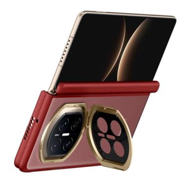 Imagem de LYJSMGZ Capa à prova de choque para Huawei Mate X7, capa protetora de lente com suporte, capa ultrafina translúcida para proteção do eixo central, vermelha, Mate X7