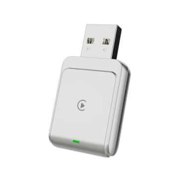 Imagem de Adaptador CarPlay e Android Auto Sem Fio 2 em 1, USB/Type-C Plug & Play, Compatível com iOS (iPhone) e Android, Converte CarPlay com Fio em Wireless, Mini Dongle Automotivo (Branco, 4173S)