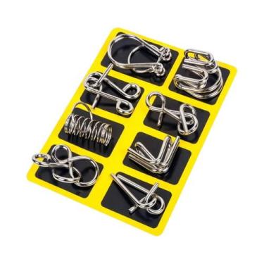 Imagem de Quebra-Cabeça De Anel Chinês De Metal Jogo De Lógica IQ Para Crianças 