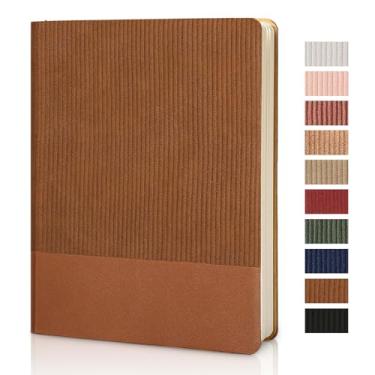Imagem de TSFPapier Lined Ruled Journal Notebook B5 80 Sheets / 160 Pages 100 GSM Thick Paper Hardcover Leather Journal Notebook for Women Men Work Office School Writing, 7.2"x9.6" Brown