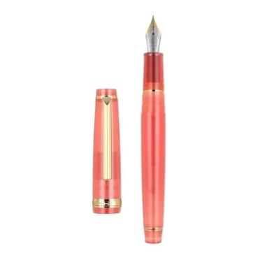 Imagem de RORFFK Caneta-tinteiro, correspondência de cores, mergulhe na ponta de vidro, artigos de papelaria, material escolar, caneta-tinteiro fofa (Cáqui escuro, dobrada)