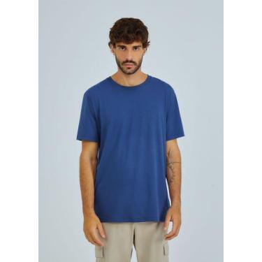 Imagem de Camiseta Básica Unissex Manga Curta Regular World, M, Azul