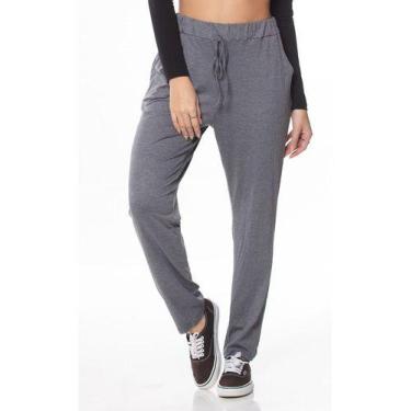 Imagem de Calça Feminina Soltinha Reta com Elástico e Amarração Mescla - Zipituk