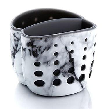 Imagem de Organizador de pia cozinha Prato caddy Rack escoamento Suporte para esponja torneira armazenamento sabão mesa casa Cesta