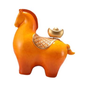 Imagem de BLWOTMOR Escultura de Cavalo, Estatueta, Ornamento Animal, Arte de Mesa, Do Zodíaco, Artesanato em Resina, Decoração Esculpida, Ideal para Casa, Escritór, 19.5 X 9 X 18.5 Cm