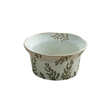 Imagem de Tigela de arroz pintada à mão de cerâmica estilo japonês sob o esmalte cor casa criativa sobremesa salada-folha de salgueiro