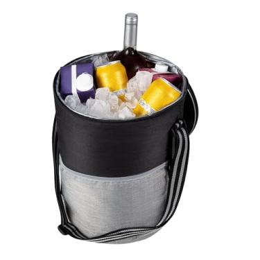 Imagem de Bolsa Térmica Portátil para Bebidas e Alimentos, Preto/Cinza