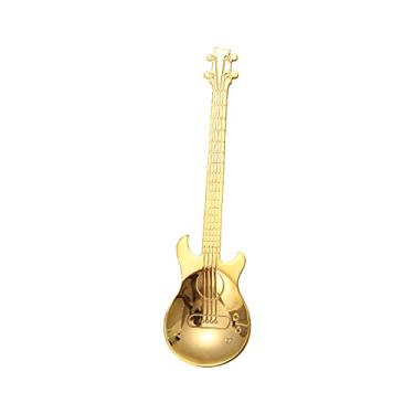 Imagem de Colher de Guitarra Aço Inoxidável 304 Criativa Mexer Café Música para Sobremesa em Casa Sopa Sorvete Sundaes Coquetel Amigos Familiares Amantes Cozinh