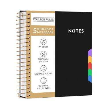 Imagem de Caderno CAGIE 5 Matérias - Pautado Universitário com Abas Removíveis A