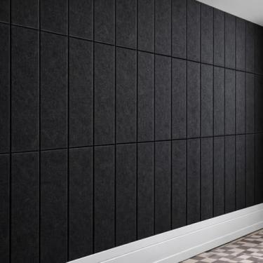 Imagem de Maasechs Pacote com 30 painéis de parede de feltro Shiplap de 61 cm x 15 cm x 0,9 cm para decoração de parede interior, azulejos de feltro com suporte adesivo, decoração de interiores DIY para quarto