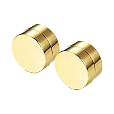 Imagem de Brincos Magnéticos De Aço Inoxidável Preto (Não Perfurados) 6-12mm Par