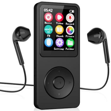 Imagem de SUNGOOYUE Leitor de MP3, Leitor de áudio de Música Portátil Digital Bluetooth 5.4 de E-book Com Tela LCD de 2,4 Polegadas Gravador de Voz FM para Viagens Esportivas (Com cartão de memória 128G)