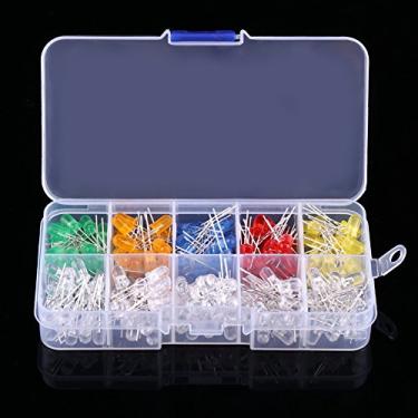 Imagem de Cryfokt Kit de Sortimento de Diodos Emissores de Luz LED Com 200 Unidades de LEDs Redondos de 5 Mm para Reparos Domésticos e Equipamentos de Escritório DIY Vermelho Verde Amarelo Azul Laranja Luzes