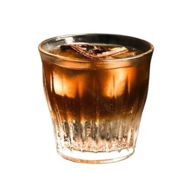 Imagem de Xícara de café listrada vertical, copo transparente sem chumbo, 3 tamanhos (grande)