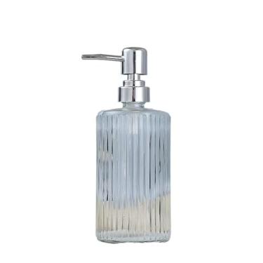 Imagem de Beautiful Home/Hotel/Banheiro Vidro Push Loção Garrafa 500 ml Suporte de Sabonete Transparente Cilíndrico Azul/Transparente/Cinza/Laranja/Rosa Decoração de Banheiro (Transparente)