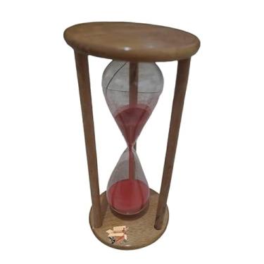 Imagem de Ampulheta Vintage De Madeira E Vidro, Cor Areia, Decorativa, Para Cozinha，Ampulheta Para MeditaçãO(M - Vermelha)