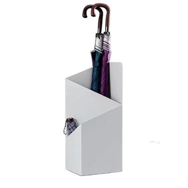 Imagem de x3anggyt5 Suporte de guarda-chuva interno para entrada, interior mantém seus pisos secos e arrumados, armazenamento de balde elegante economiza espaço (branco)