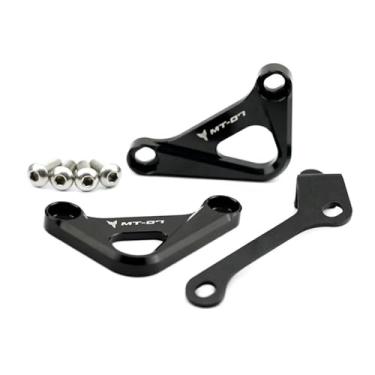 Imagem de Anti-derrapante Placas de cobertura do apoio para os pés traseiro, para mt07 MT-07 FZ-07 mt fz 07 2014-2023, gancho corrida, descanso para, pedais(Preto)