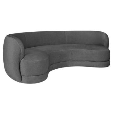 Imagem de Sofá Curvo 2 Lugares Sala De Estar Recepção Noruega 150cm Linho - Amar