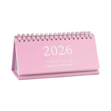 Imagem de Mini Calendário De Mesa Em Inglês 2026 Portátil Artesanal Estilo Simpl