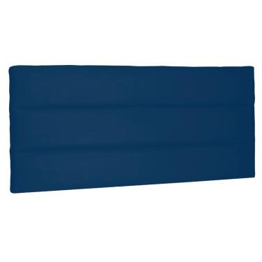 Imagem de Cabeceira Painel Estofada Cama Box Casal King La Italian 195cm Suede Azul Marinho - Desk Design