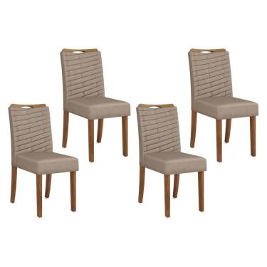 Imagem de Cadeira De Cozinha Julia Kit 4 Un Freijó Suede Kraft