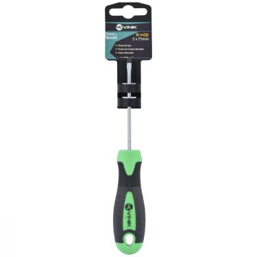 Imagem de Chave De Fenda 3 X 75mm - 1/8 X 3 Pol. Em Aço Cromo Vanadio Cabo Ergonomico