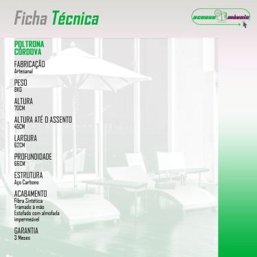 Imagem de Poltrona área Externa Córdova Aço Carbono E Fibra Sintética Preto-verde