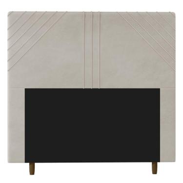 Imagem de Cabeceira Cama Box Casal Lisboa 140Cm Veludo Bege - Abmaza