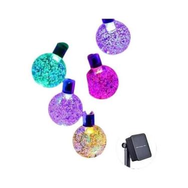 Imagem de Luzes De Cordão Solares 60 LED 8 Modos IP65 Luzes De Fada Em Globo De 