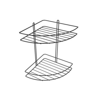 Imagem de Porta Shampoo De Canto Duplo Em Aço - Stolf Preto