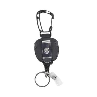 Imagem de Chaveiro Retrátil Reforçado Para Crachá Com Corda De Aço E Alça Tática