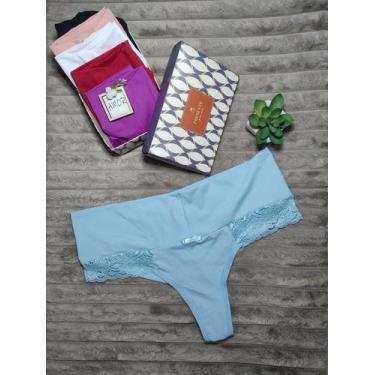 Imagem de kit 3 Calcinhas Fio Cós Alto Modeladora tanga Fio Dental Duplo. linger