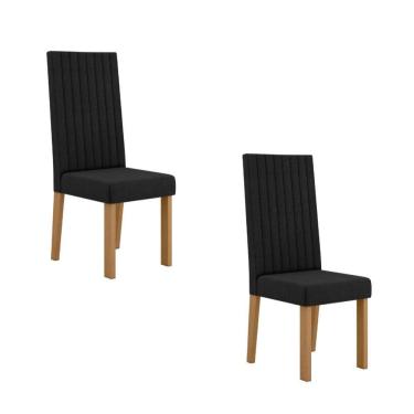 Imagem de Kit 2 Cadeiras Laura Com Encosto – Tecido Veludo Suede Bordado Estrutura 100% MDF – Sonetto