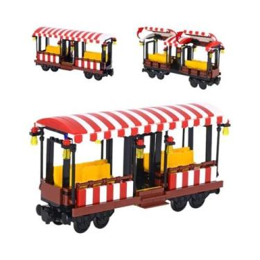 Imagem de Blocos De Montar DIY Para Crianças: Base De Trem Técnico Com Carroças 