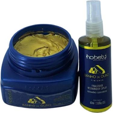 Imagem de Kit Hidratação Banho Ouro Mas 300G Finalizador 60Ml Hobety - Hobety Pr