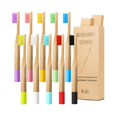 Imagem de Escova De Dentes De Bambu Biodegradável, Cerdas Duras Médias, Punho ar