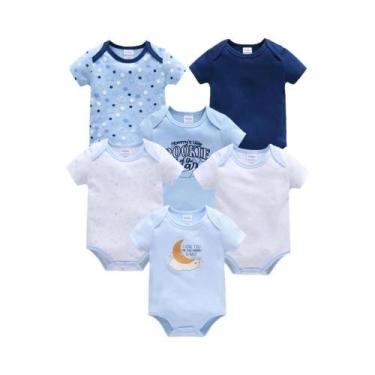 Imagem de Conjunto De Bodies Unissex Para Bebês 3 Peças 6 Peças 100% Algodão Man