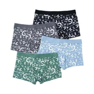 Imagem de Cuecas Boxer Masculinas De Seda Gelada 4 Peças Respiráveis Finas Sensu