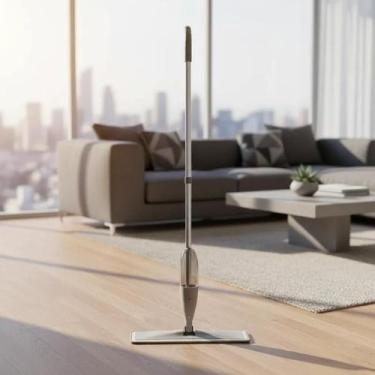 Imagem de Mop Spray Inox Com Pano Microfibra 121cm Giratório 360 - Genérico