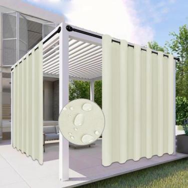 Imagem de Cortinas externas fáceis de usar, 100% impermeáveis, 280 x 213 cm, beg