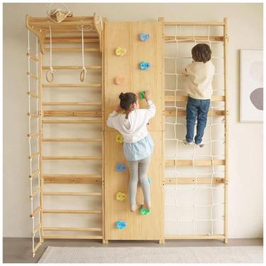 Imagem de Aparelho Ginásio Escada Sueca 9 em 1 Avenlur Walnut Madeira Natural, Compacto, Altura 2,00 m